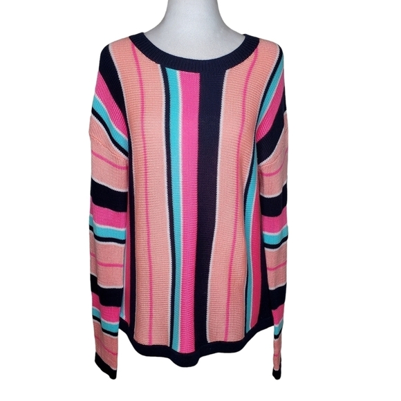 Lilly Pulitzer Sweaters - Lilly Pulitzer Daryn Sweater, Island Jungle Multicolor Stripe, Crewneck Sz M